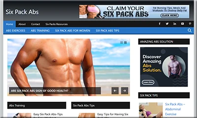 Ready Made Six Pack Abs Website with Great Content