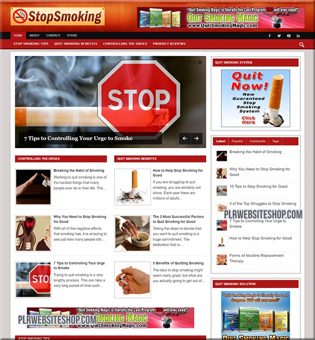 stop smoking ready made website