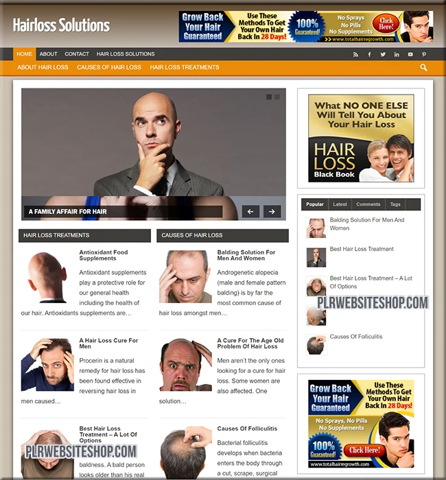 hair loss ready made website