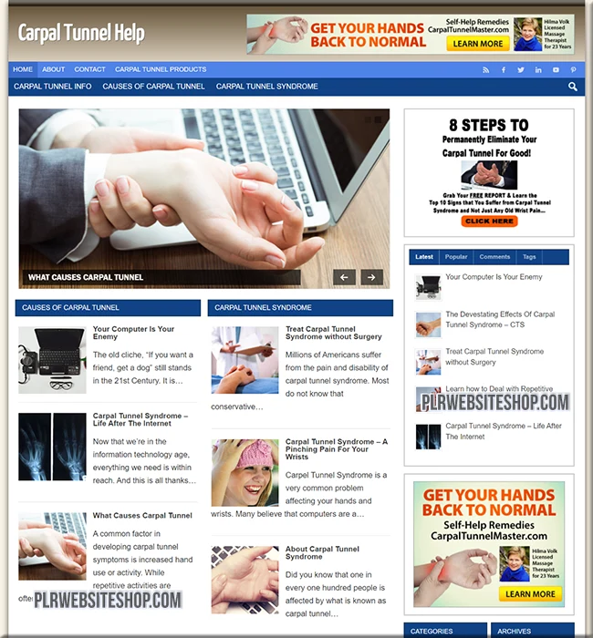 carpal tunnel ready made website