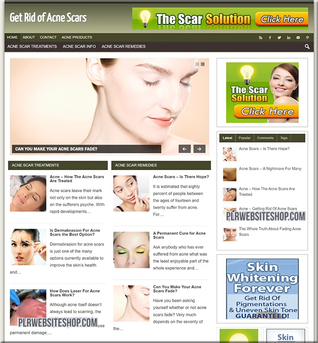acne scars ready made website