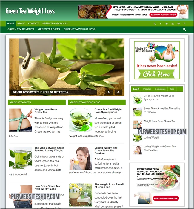 green tea ready made website