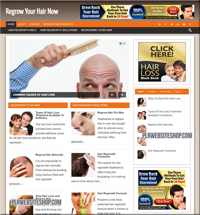hair regrowth ready made website