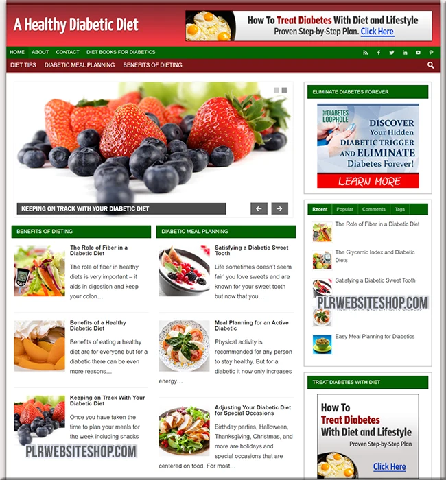 diabetic diet ready made website