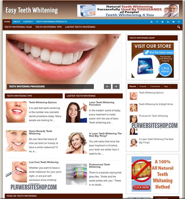 teeth white ready made website
