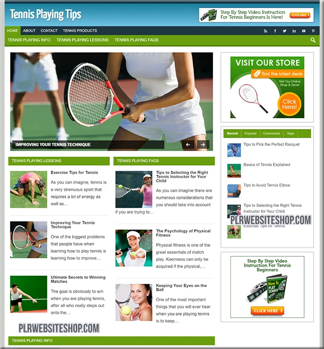 tennis play ready made website