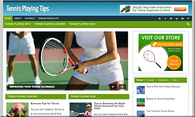 Tennis Playing Tips Web Template for Beginners