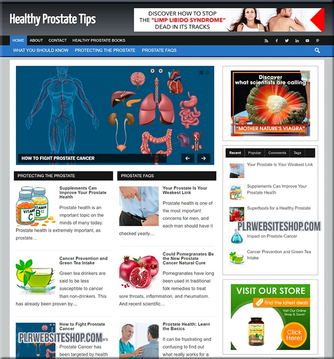 healthy prostate ready made website