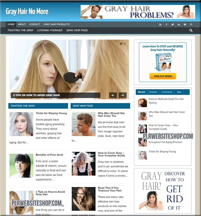 gray hair ready made website