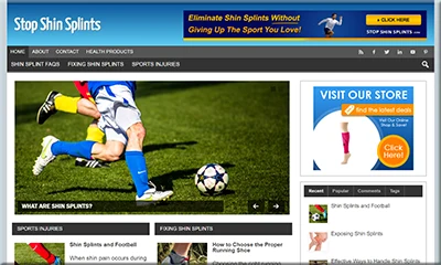 Ready Made Shin Splints Website with Excellent Content