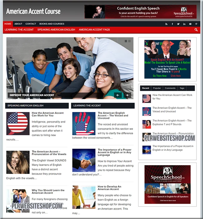 american accent ready made website