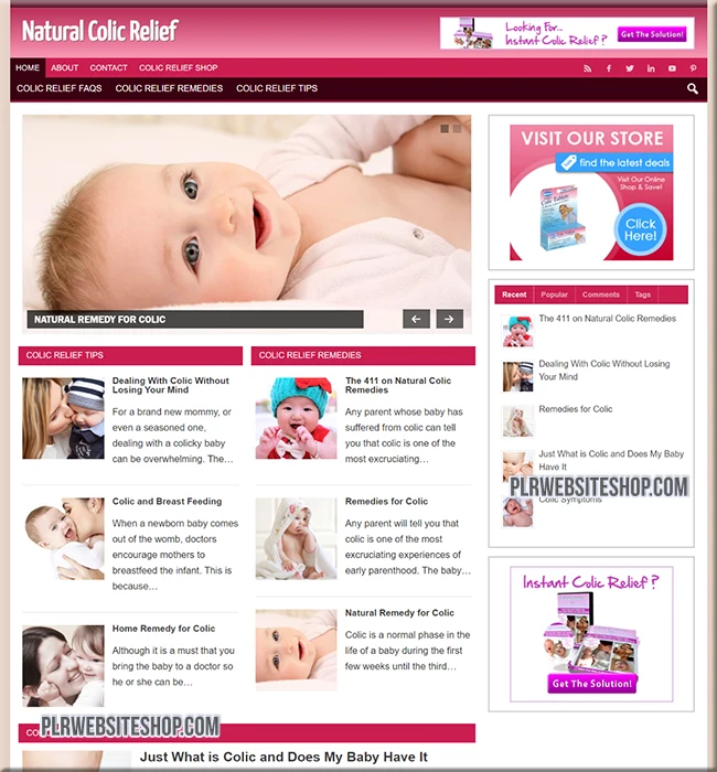 colic relief ready made website
