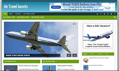 Ready Made Air Travel Website with Valuable Content