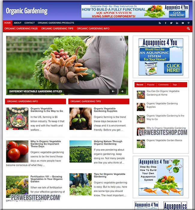 organic garden ready made website