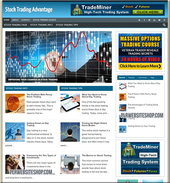 stock trading ready made website