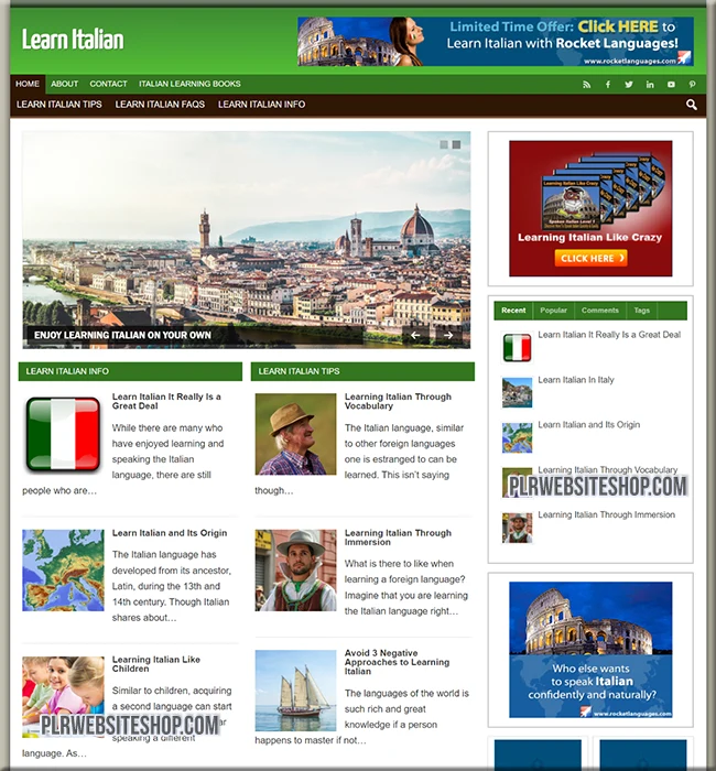 learn italian ready made website