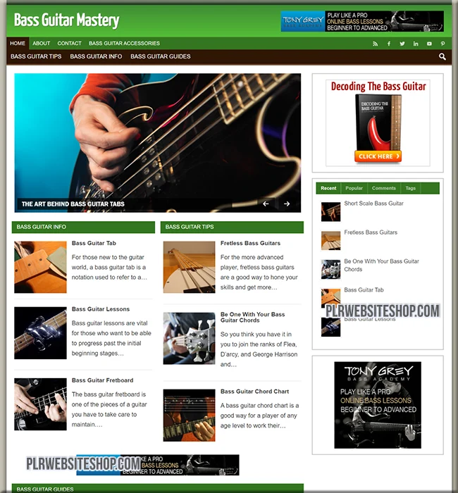 bass guitar ready made website