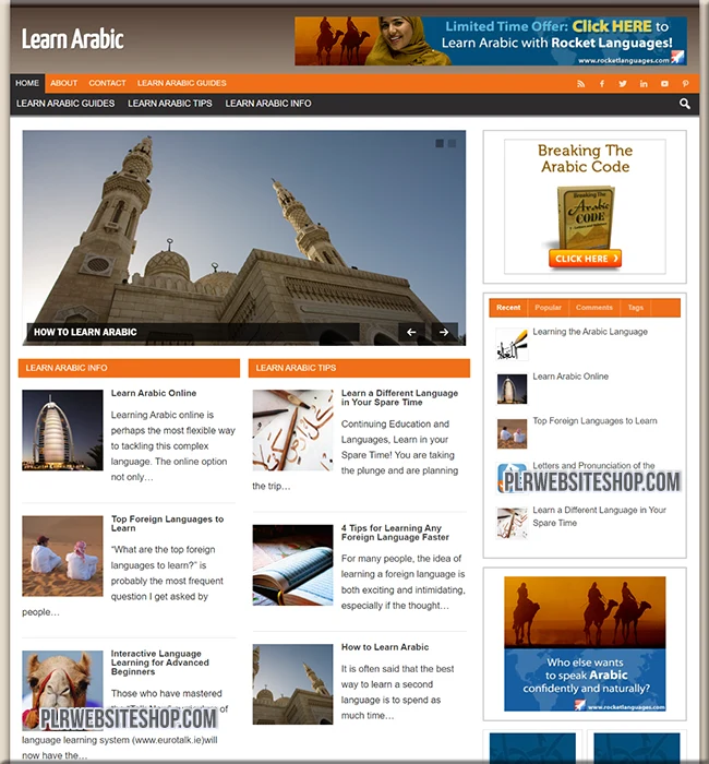 learn arabic ready made website