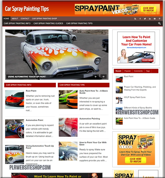 car spray ready made website