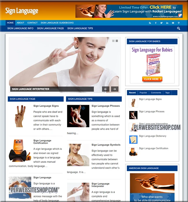 sign language ready made website