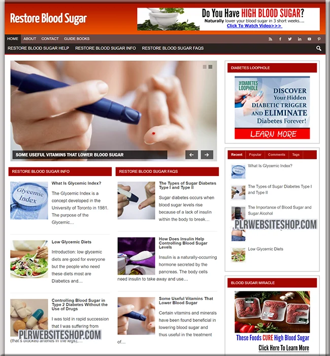 blood sugar ready made website