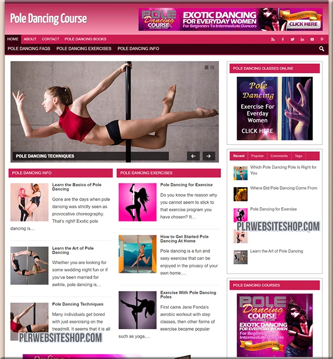 pole dancing ready made website