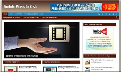 Ready Made Youtube Cash Website with Fascinating Design