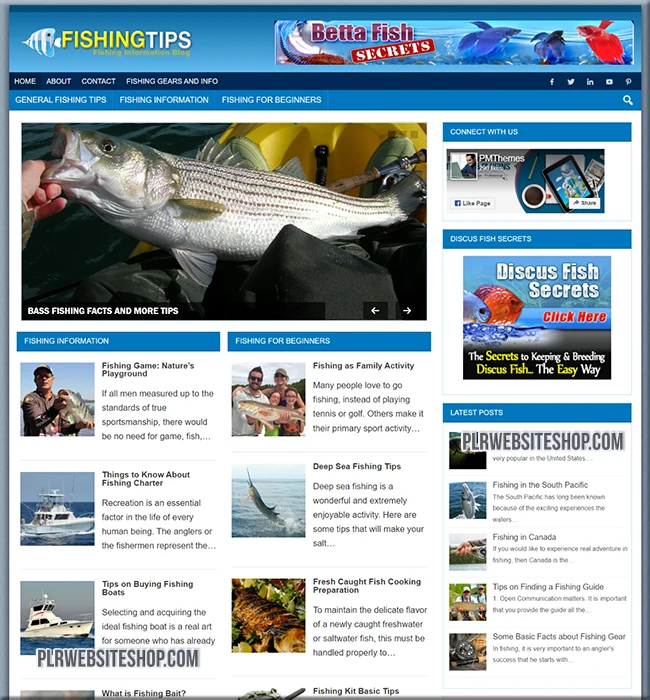 fishing ready made website