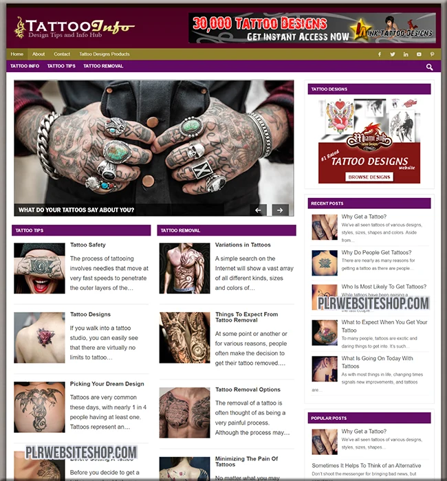 tattoo ready made website