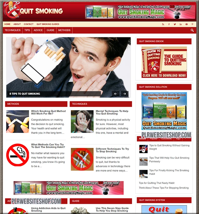 quit smoking ready made website