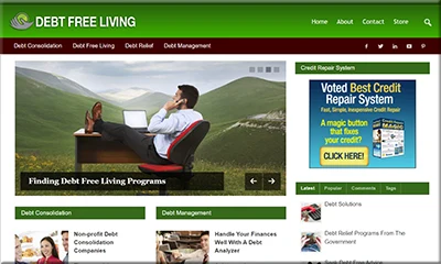 Ready Made Debt Free Living Website with Unique Content