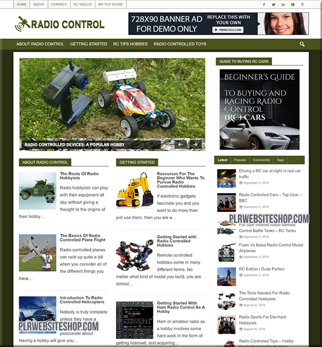 radio control ready made website