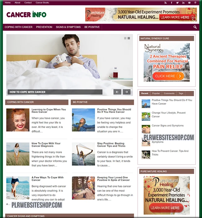 cancer info ready made website