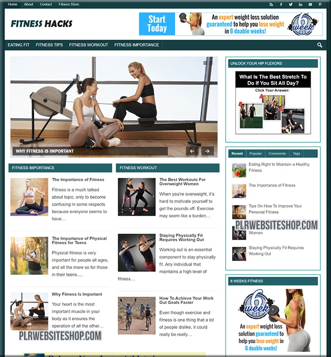 fitness ready made website