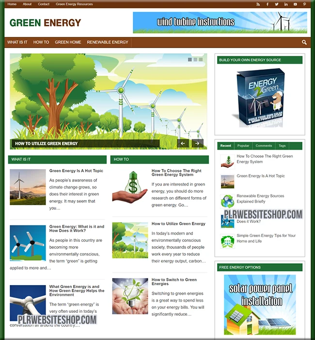green energy ready made website