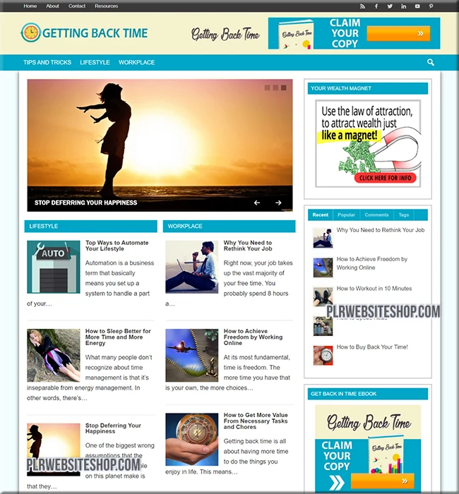 getback time ready made website