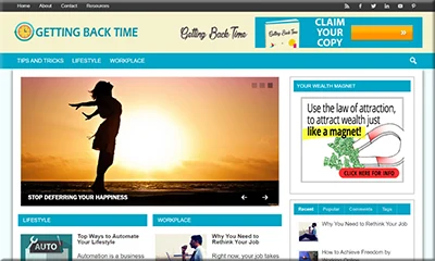 Ready Made Getting Back Time Website with Articles