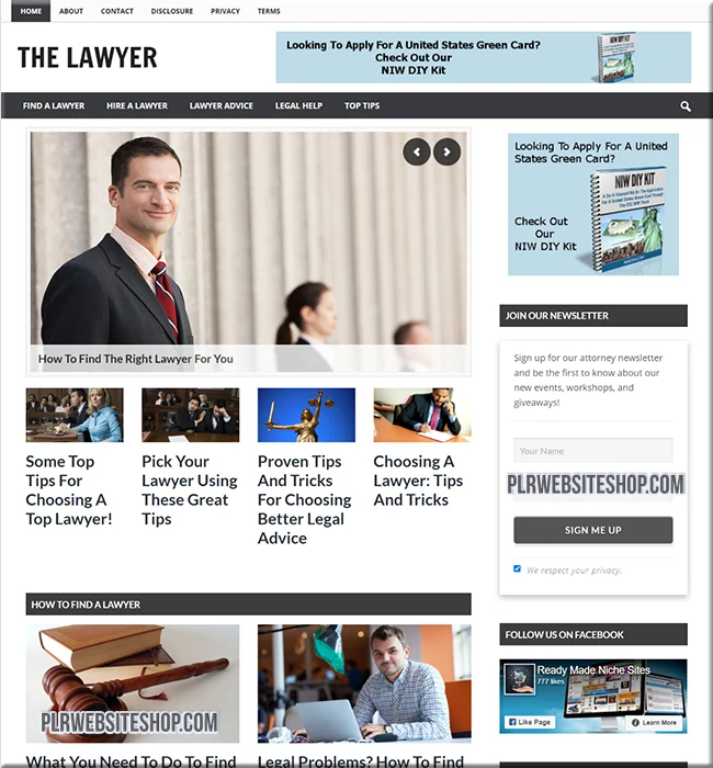 lawyer ready made website
