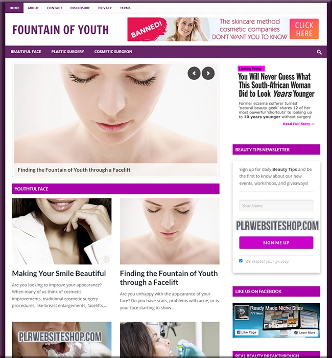 fountain youth ready made website
