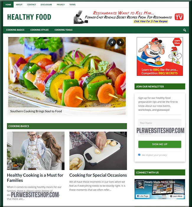 healthy food ready made website