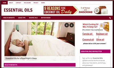 Essential Oils Ready to Use Blog with Predesigned Theme