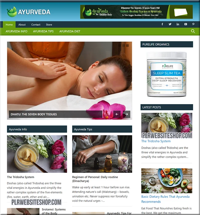 ayurveda ready made website